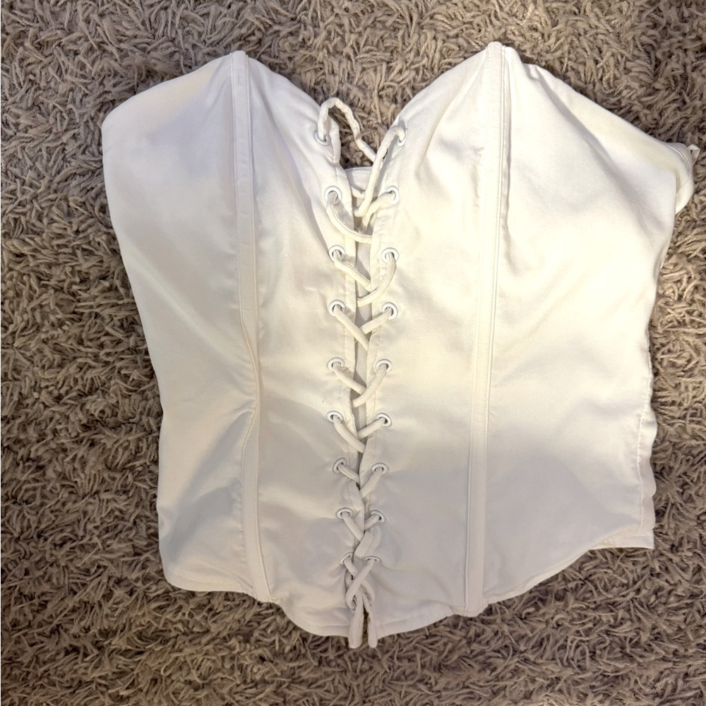 Blueblush white corset top